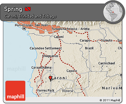 Shaded Relief 3D Map of Spring