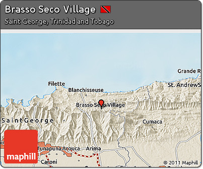Shaded Relief 3D Map of Brasso Seco Village