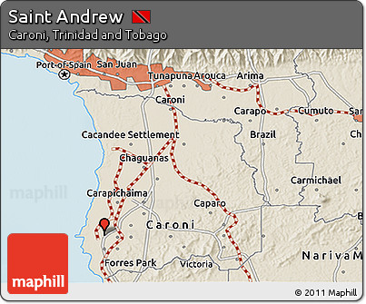 Shaded Relief 3D Map of Saint Andrew