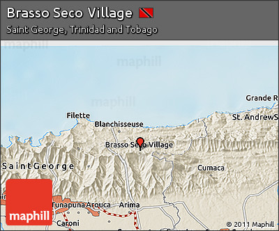 Shaded Relief 3D Map of Brasso Seco Village