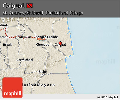 Shaded Relief 3D Map of Caigual