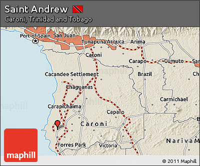 Shaded Relief 3D Map of Saint Andrew