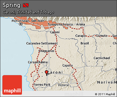 Shaded Relief 3D Map of Spring