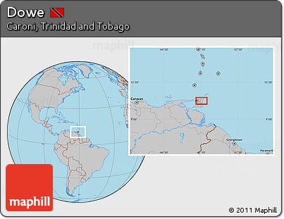 Gray Location Map of Dowe
