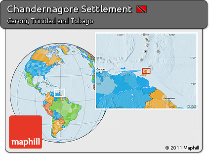 Political Location Map of Chandernagore Settlement