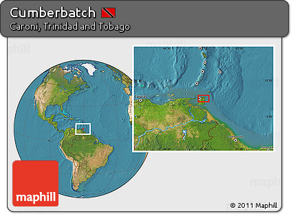 Satellite Location Map of Cumberbatch