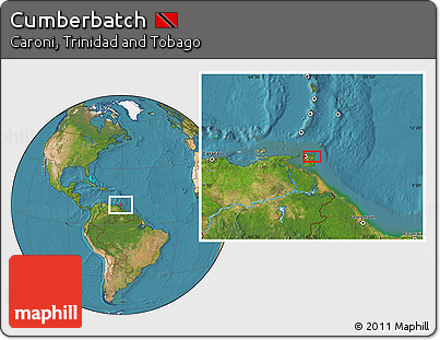 Satellite Location Map of Cumberbatch