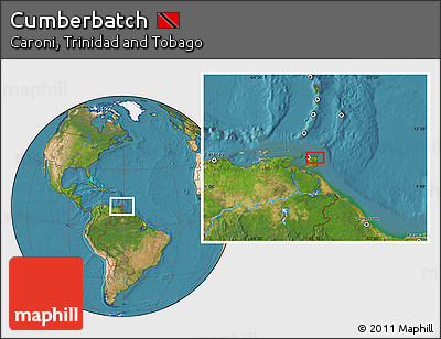 Satellite Location Map of Cumberbatch