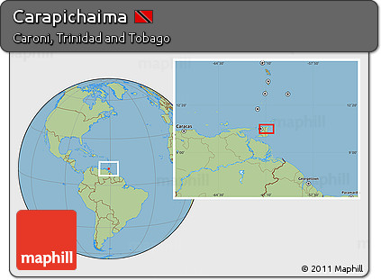 Savanna Style Location Map of Carapichaima