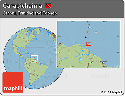 Savanna Style Location Map of Carapichaima