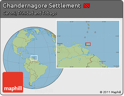 Savanna Style Location Map of Chandernagore Settlement