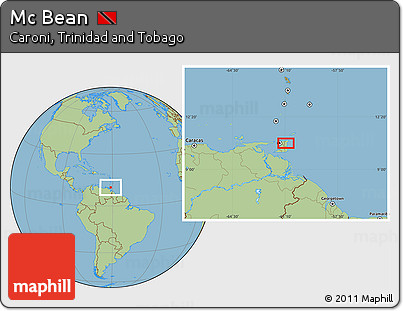 Savanna Style Location Map of Mc Bean
