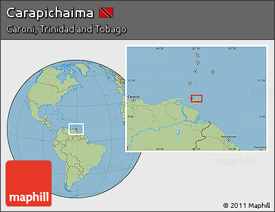 Savanna Style Location Map of Carapichaima