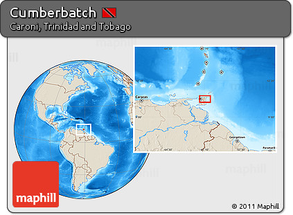 Shaded Relief Location Map of Cumberbatch