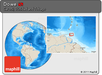 Shaded Relief Location Map of Dowe
