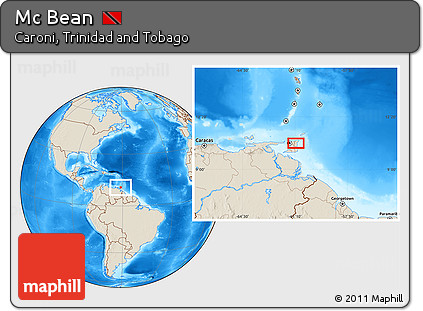 Shaded Relief Location Map of Mc Bean