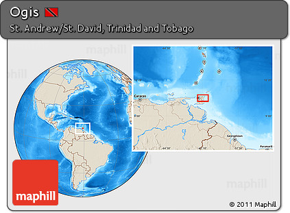 Shaded Relief Location Map of Ogis