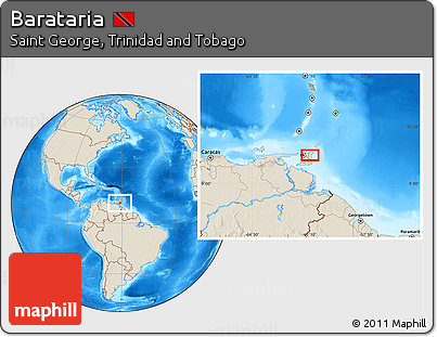 Shaded Relief Location Map of Barataria