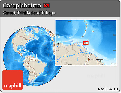 Shaded Relief Location Map of Carapichaima