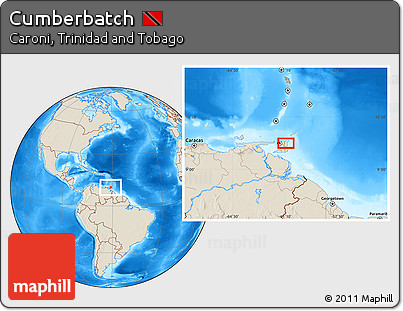 Shaded Relief Location Map of Cumberbatch