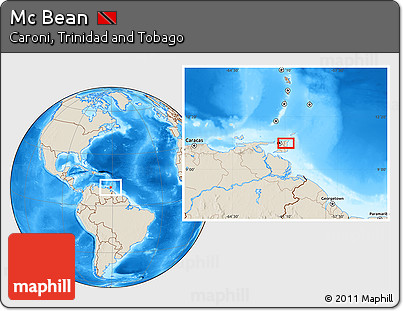 Shaded Relief Location Map of Mc Bean