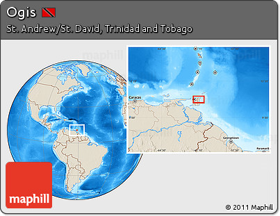 Shaded Relief Location Map of Ogis
