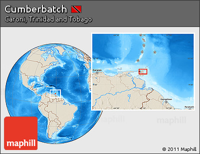 Shaded Relief Location Map of Cumberbatch