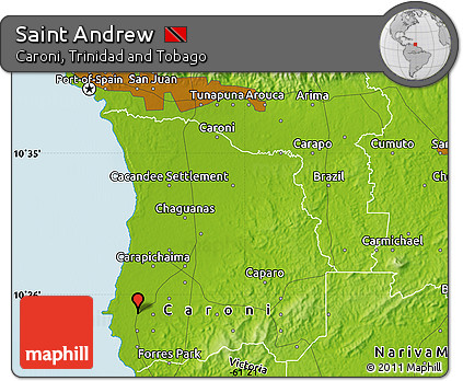 Physical Map of Saint Andrew