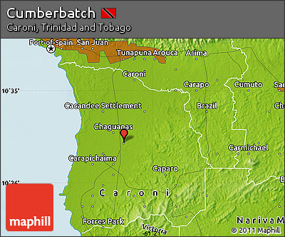 Physical Map of Cumberbatch