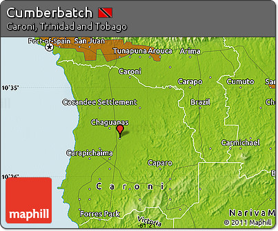 Physical Map of Cumberbatch