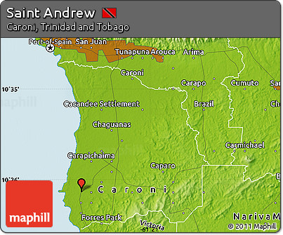Physical Map of Saint Andrew