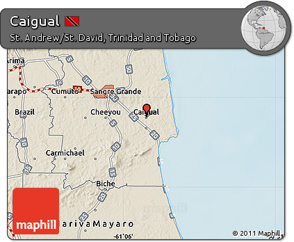 Shaded Relief Map of Caigual