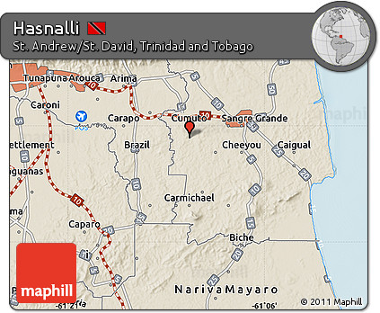Shaded Relief Map of Hasnalli