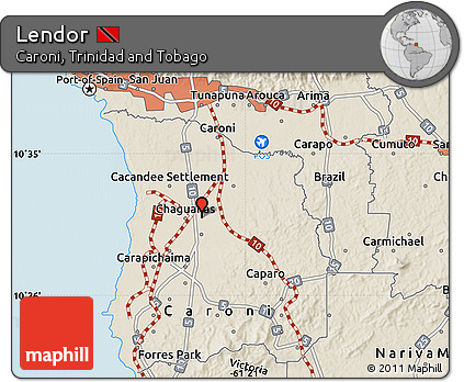 Shaded Relief Map of Lendor