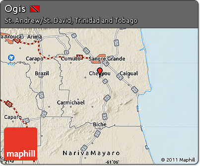 Shaded Relief Map of Ogis