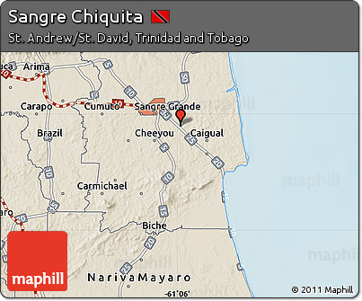 Shaded Relief Map of Sangre Chiquita
