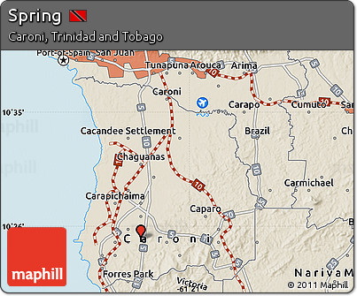 Shaded Relief Map of Spring