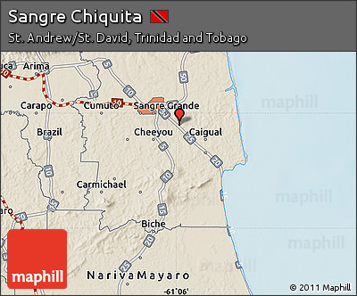 Shaded Relief Map of Sangre Chiquita