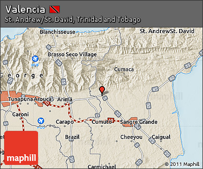 Shaded Relief Map of Valencia