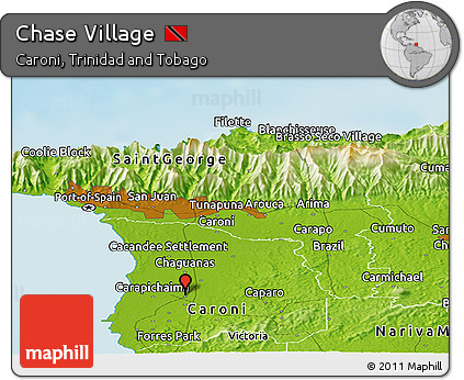 Physical Panoramic Map of Chase Village