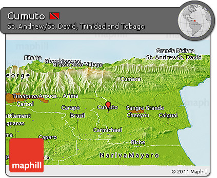 Physical Panoramic Map of Cumuto
