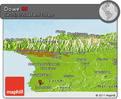 Physical Panoramic Map of Dowe