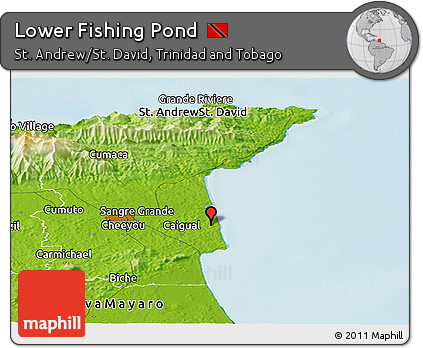 Physical Panoramic Map of Lower Fishing Pond