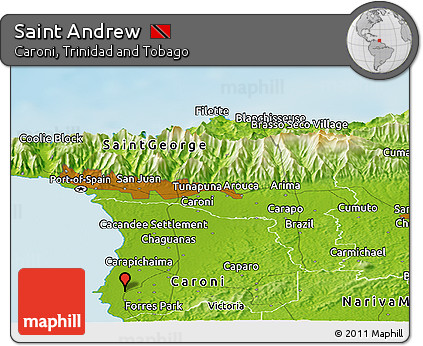 Physical Panoramic Map of Saint Andrew
