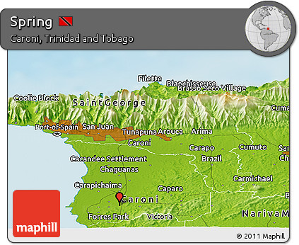 Physical Panoramic Map of Spring