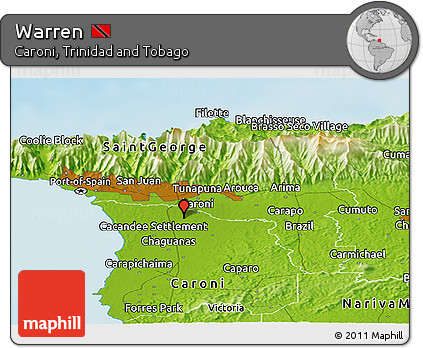 Physical Panoramic Map of Warren