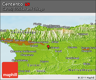 Physical Panoramic Map of Centento