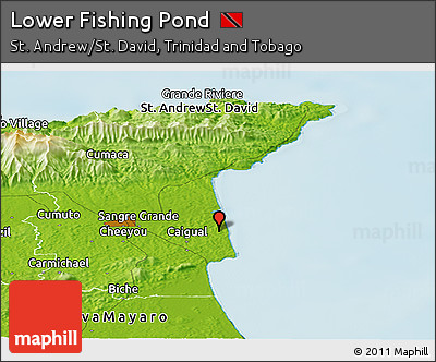 Physical Panoramic Map of Lower Fishing Pond