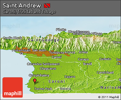 Physical Panoramic Map of Saint Andrew