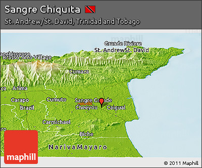 Physical Panoramic Map of Sangre Chiquita